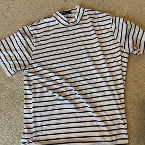 SHEIN striped turtle neck french-style shirt